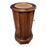 Round wooden bedside table, 1 door