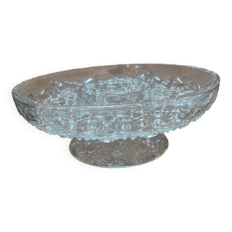 Plat sur pied en verre épais