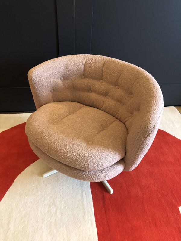 Fauteuil pivotant scandinave vintage des années 70