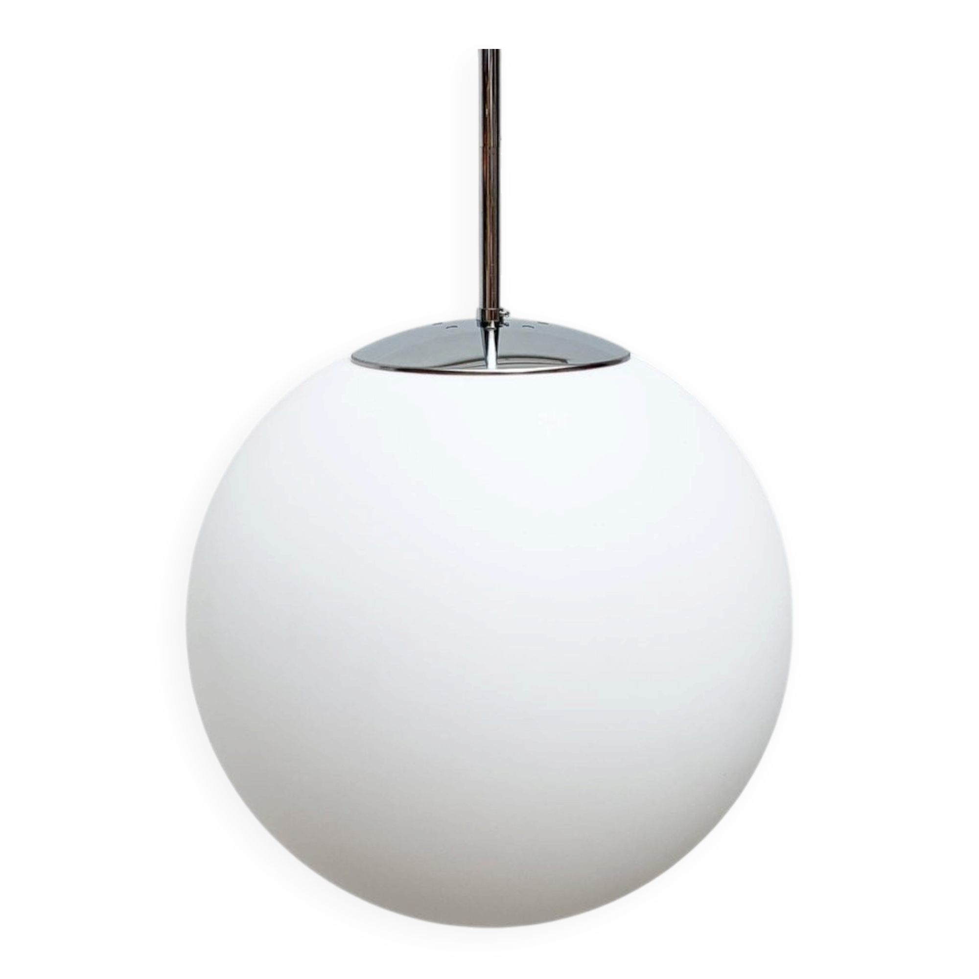 Vintage German space age glass ball pendant lamp by Limburg.