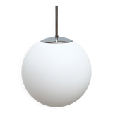 Vintage German space age glass ball pendant lamp by Limburg.