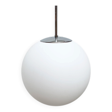Vintage German space age glass ball pendant lamp by Limburg.