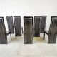 Set of eight Italian lacquered wood and leather modern dining chairs