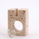 Travertine soliflore vase with glass tube, 1970s