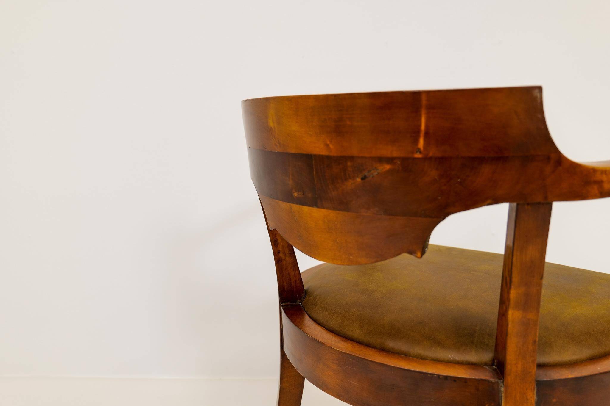Swedish office chair in lacquered birch, mahogany brown, Sweden, 1920s.