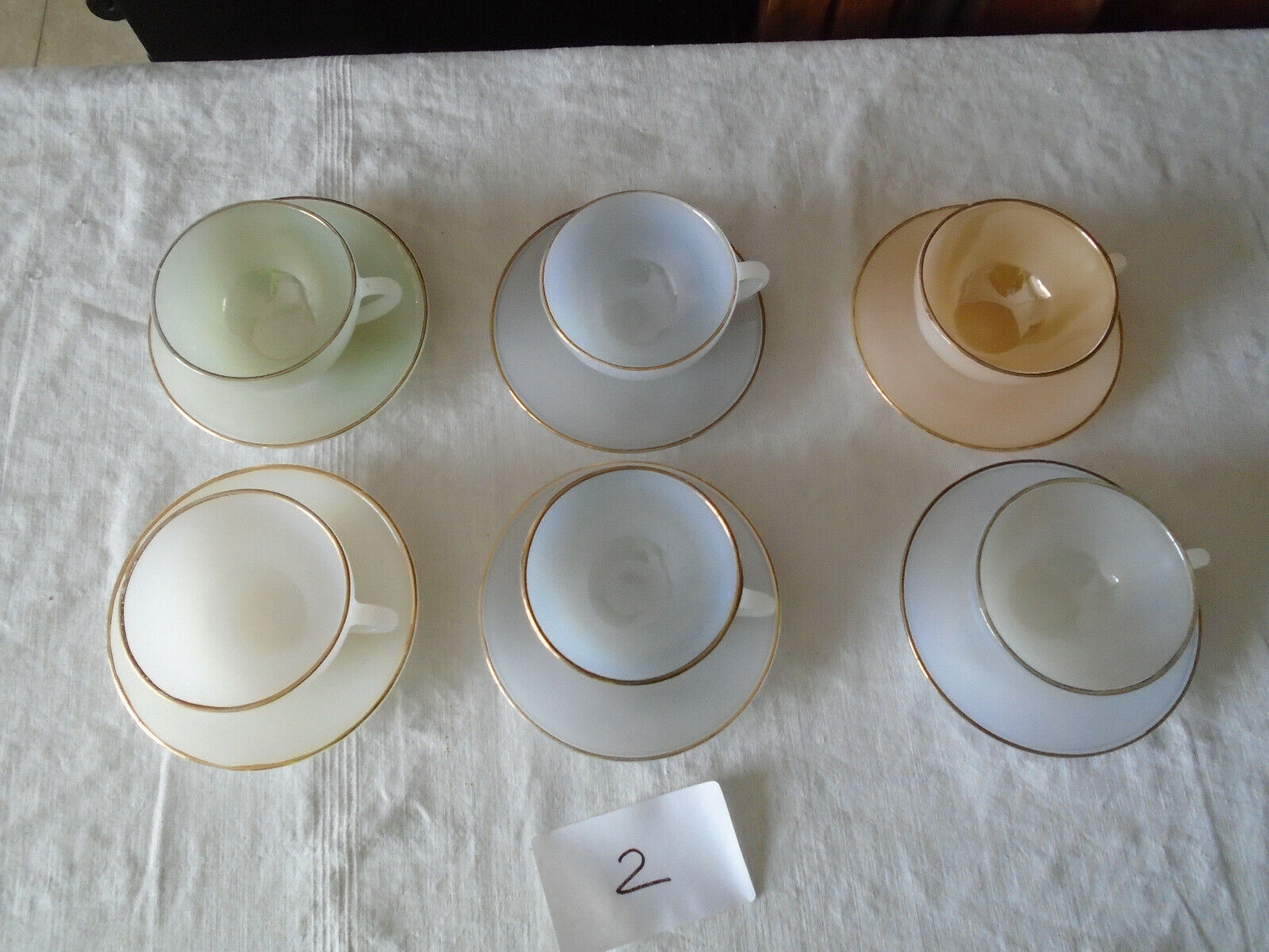 6 cups arcopal iridescent opalesquin harlequin