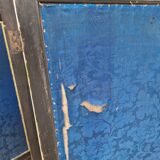 19th century black painted wooden folding screen