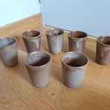Digoin glazed stoneware glass cups set of 7