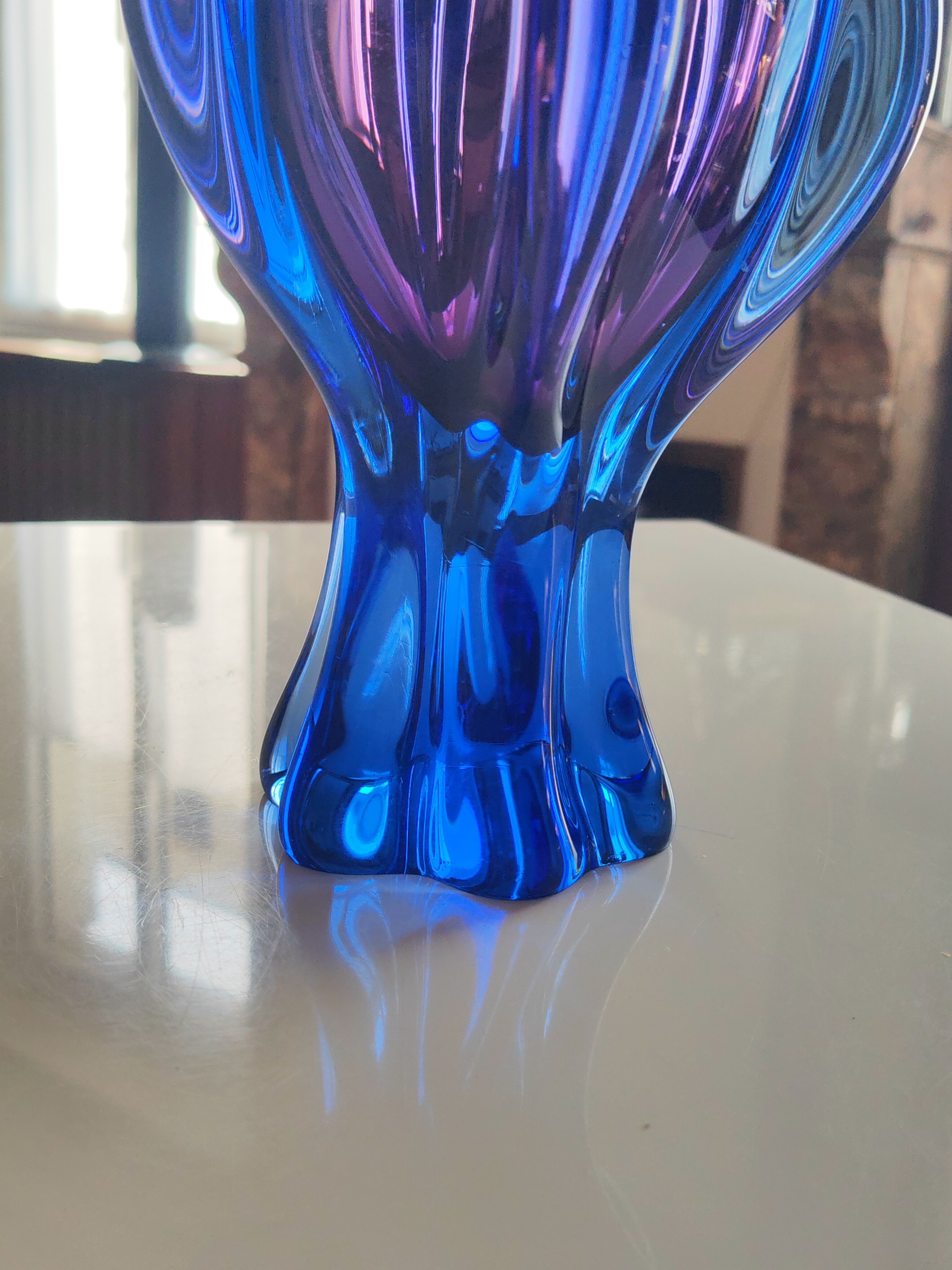 Electric blue Murano vase