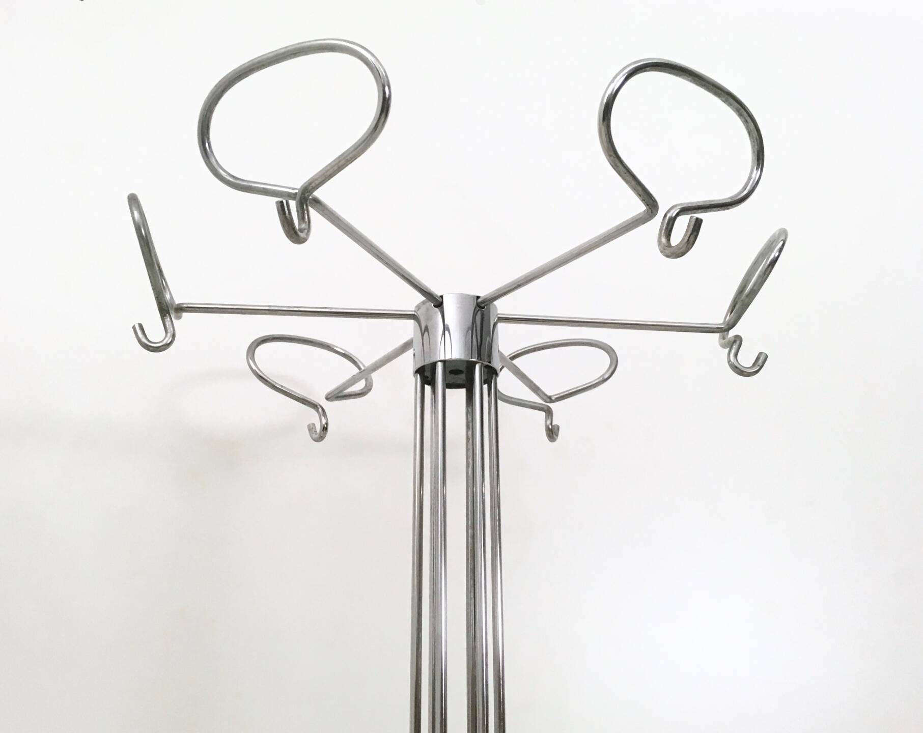 Minimalist Plated Metal Coat Rack by Valenti, Italy