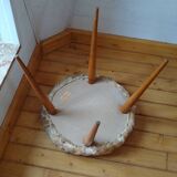 Vintage 60s stool with 4 compass legs