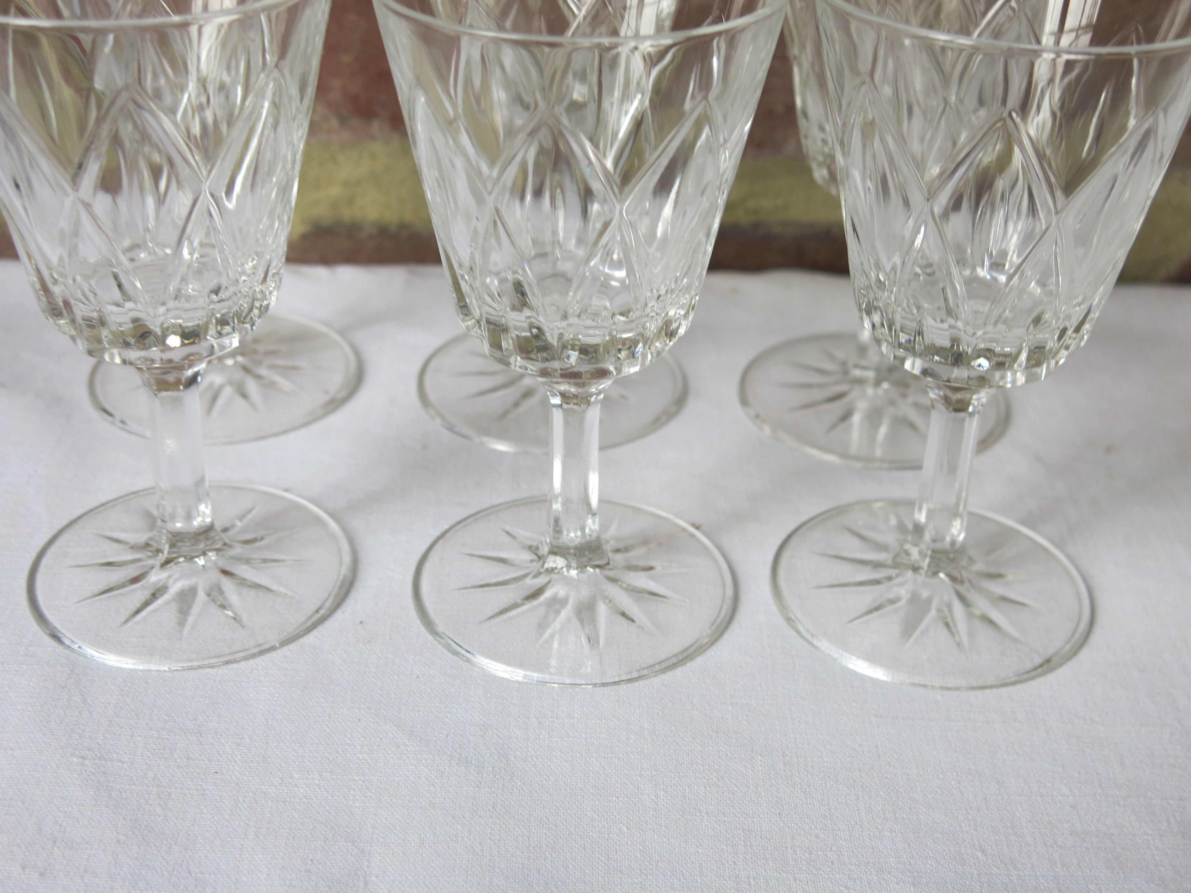 8 glasses with semi-crystal stems