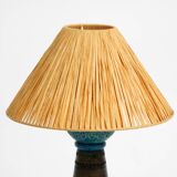 1960s Rimini Blue ceramic table lamp by Aldo Londi for Bitossi Italy