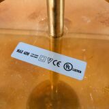 “Galaxy” Chandelier in Brass and Fumé Murano Glass