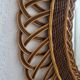 Woven rattan mirror, sunburst, vintage flower
