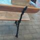 Antique garden bench with cast iron legs