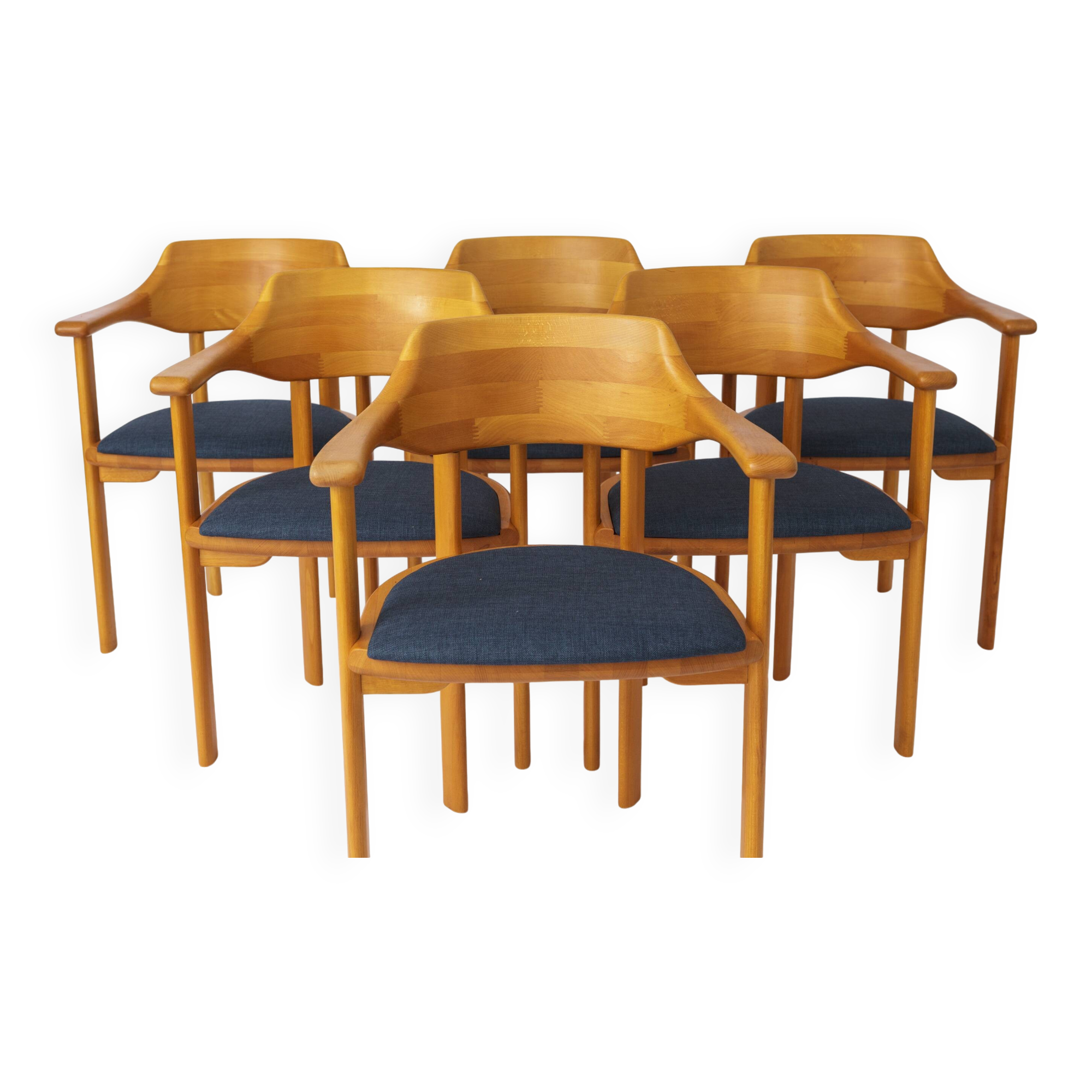 6 Vintage Chairs 1960s, Ansager Møbler, Danish