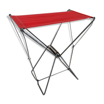 Tabouret nomade pliant de camping rouge