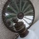 Antique oil wall lamp – Sun mirror and white opaline