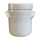 White pot in glazed earth