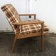 Vintage Scandinavian style armchairs in tartan fabric from the 60s