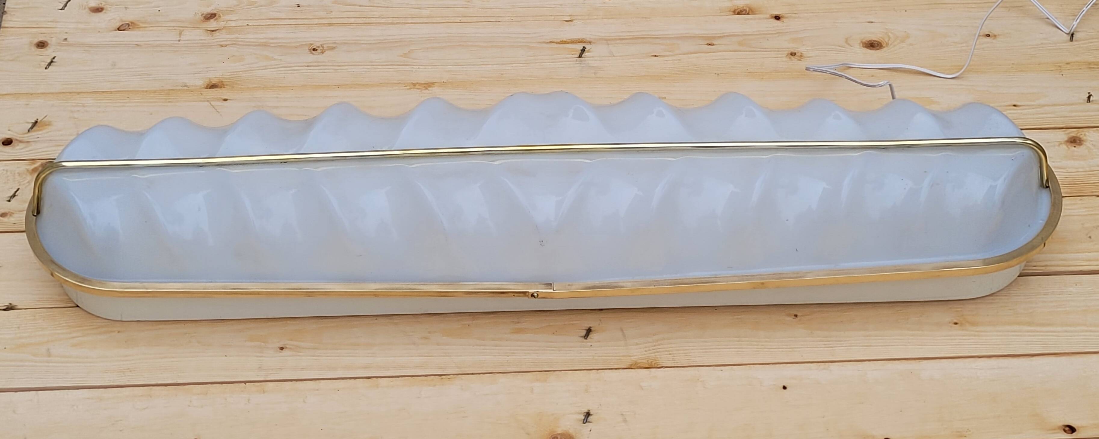 Large Stilux cinema wall lamp Art Deco Italy herringbone pattern