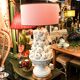 Manises lamp with white pomegranates
