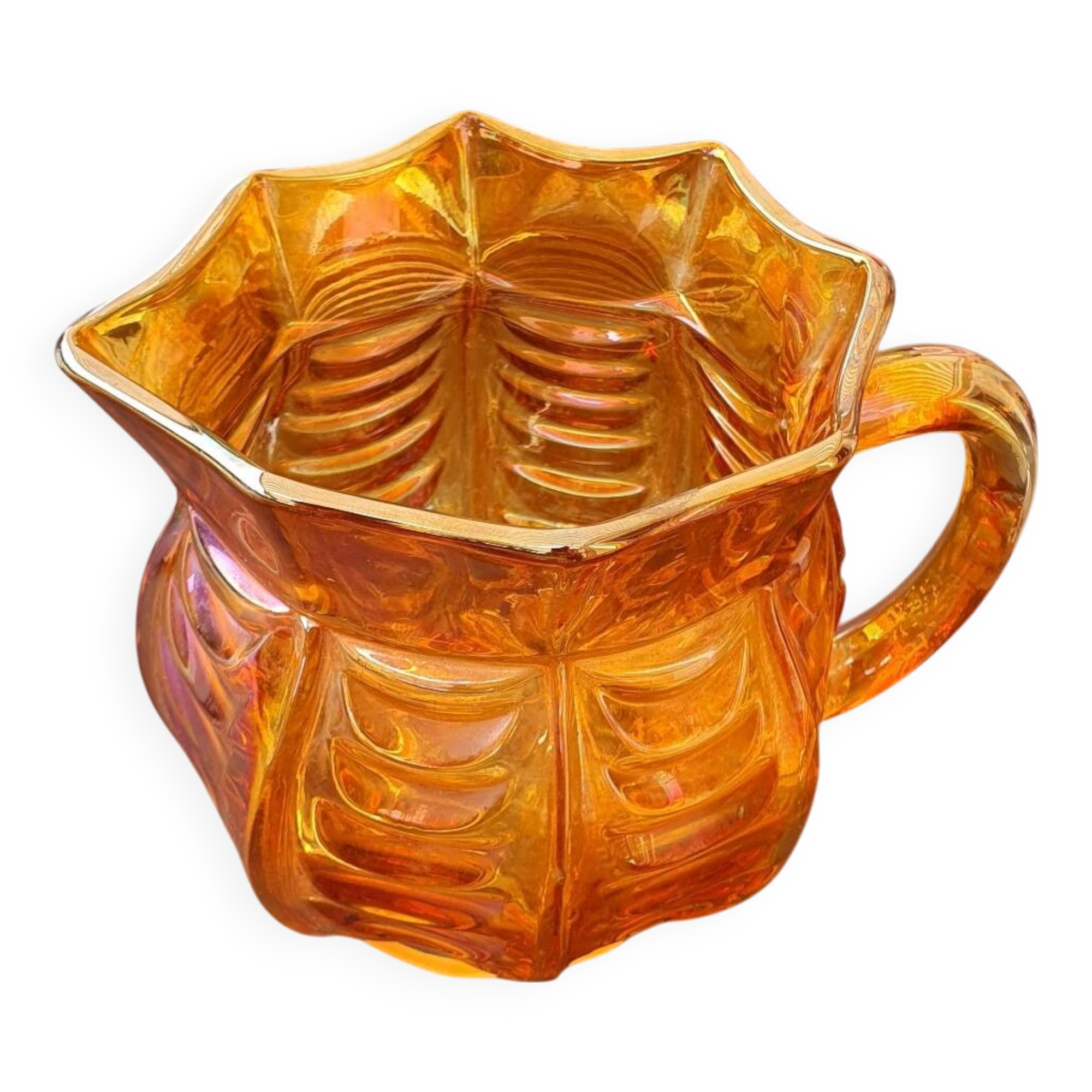 Iridescent glass jug