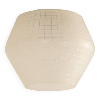 Frosted glass ceiling lamp with block pattern by brüne, 1960s