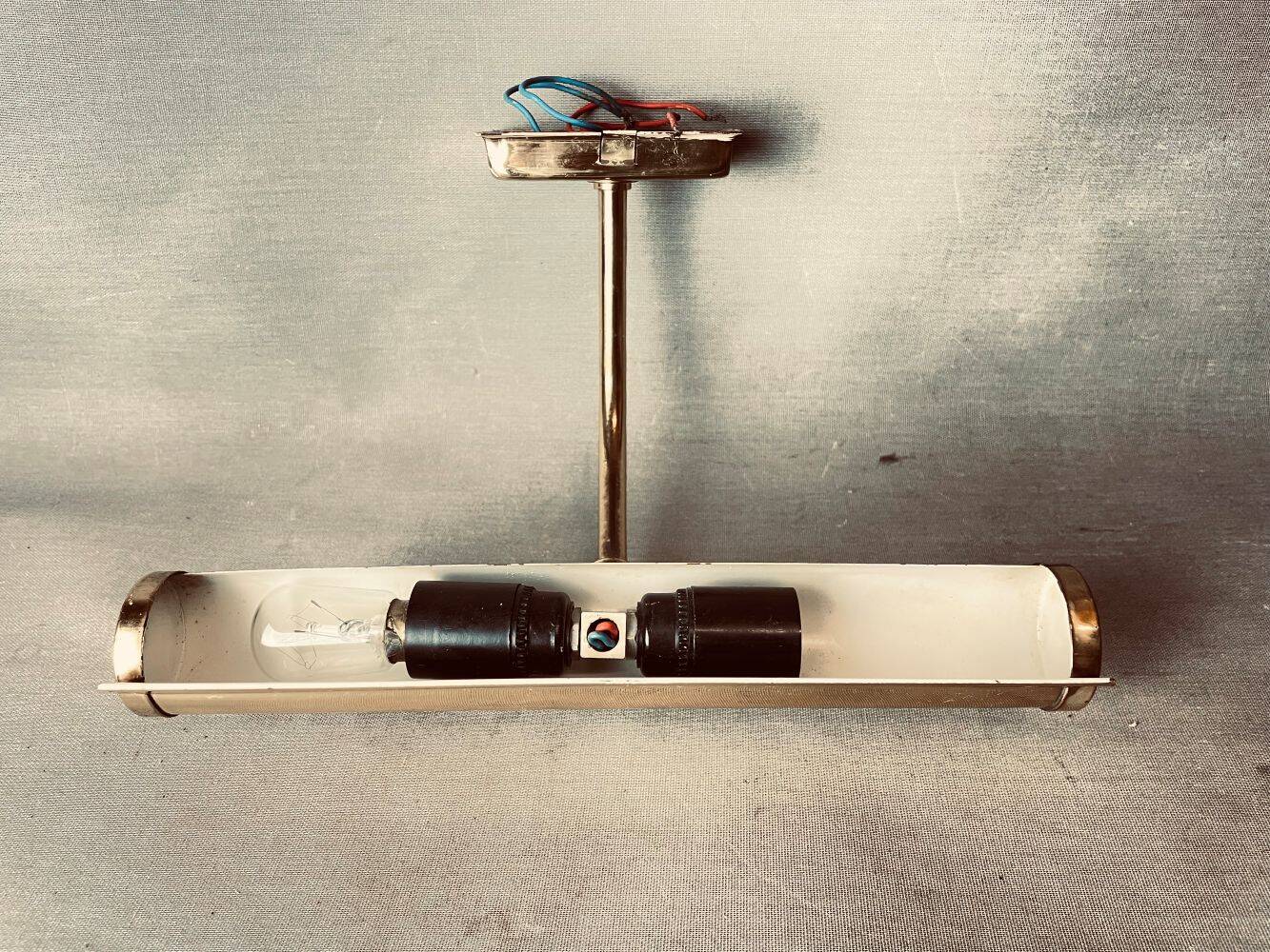 Industrial style aged brass wall art picture light