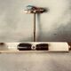 Industrial style aged brass wall art picture light