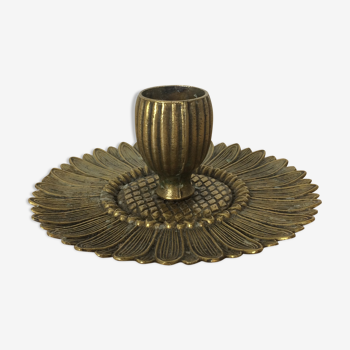 Brass sunflower flower candlestick