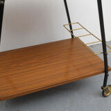 Bar trolley in wooden formica, 1960