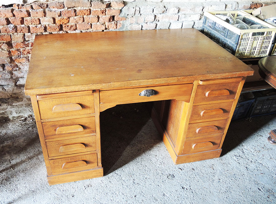 Former master's desk in solid wood