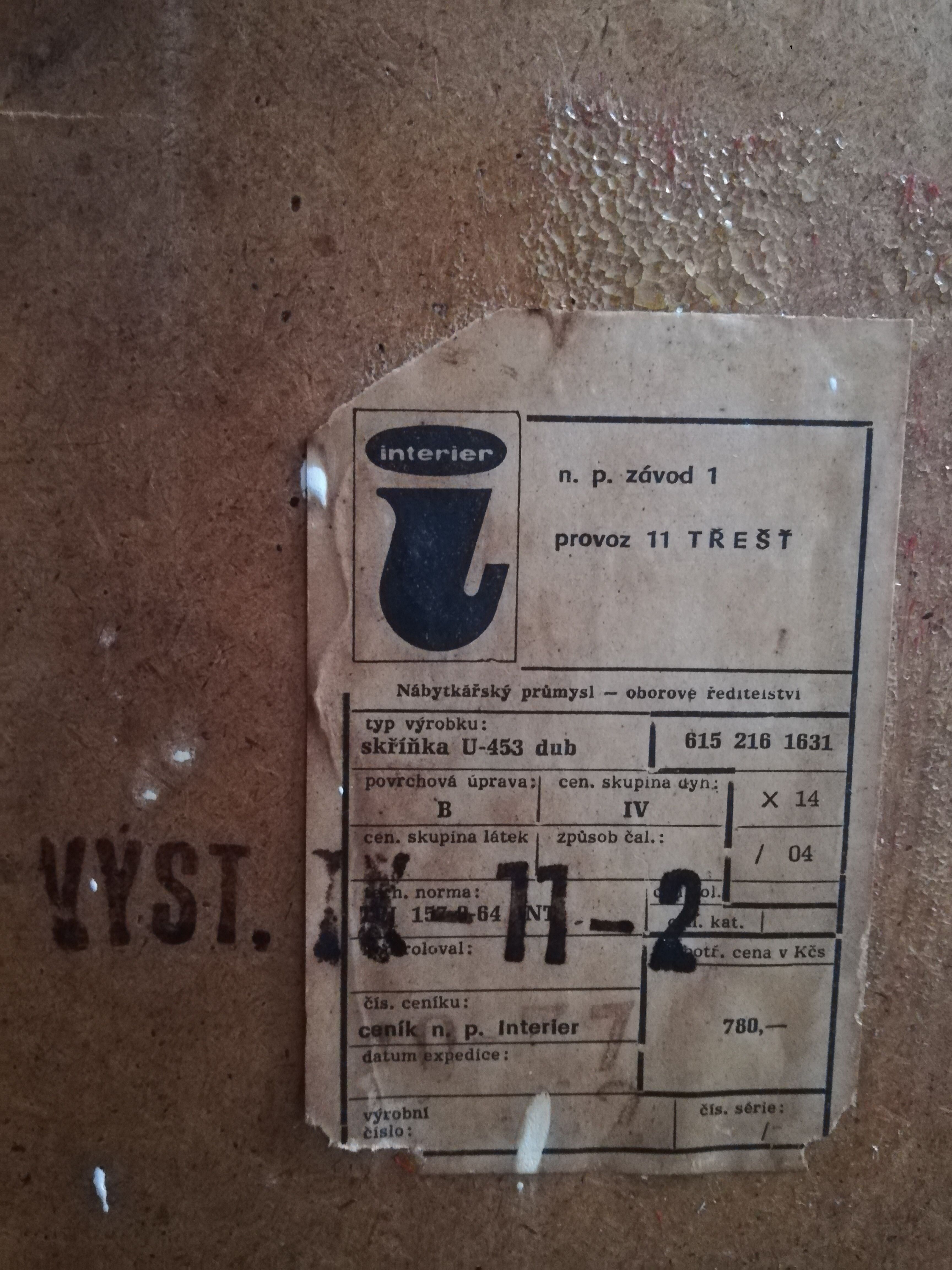 Commode, Tchèque vintage, Jiroutek, U453, 1960 style art déco