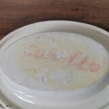 Set of 2 ceramic slip plates with numbered vintage heart pattern