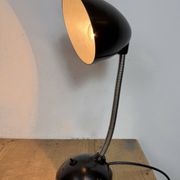 Lampe de table vintage en bakélite marron à col de cygne, années 1950
