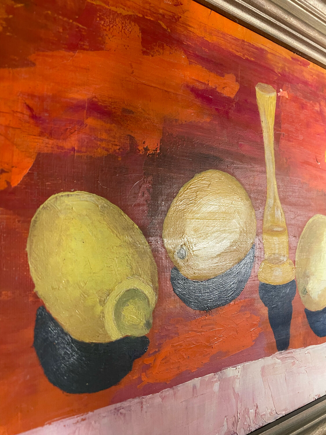 Oil on canvas modern still life signed
