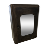 Gray metal medicine cabinet
