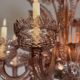 Venetian chandelier in Murano glass in amethyst colour, 8 light arms, 20th century