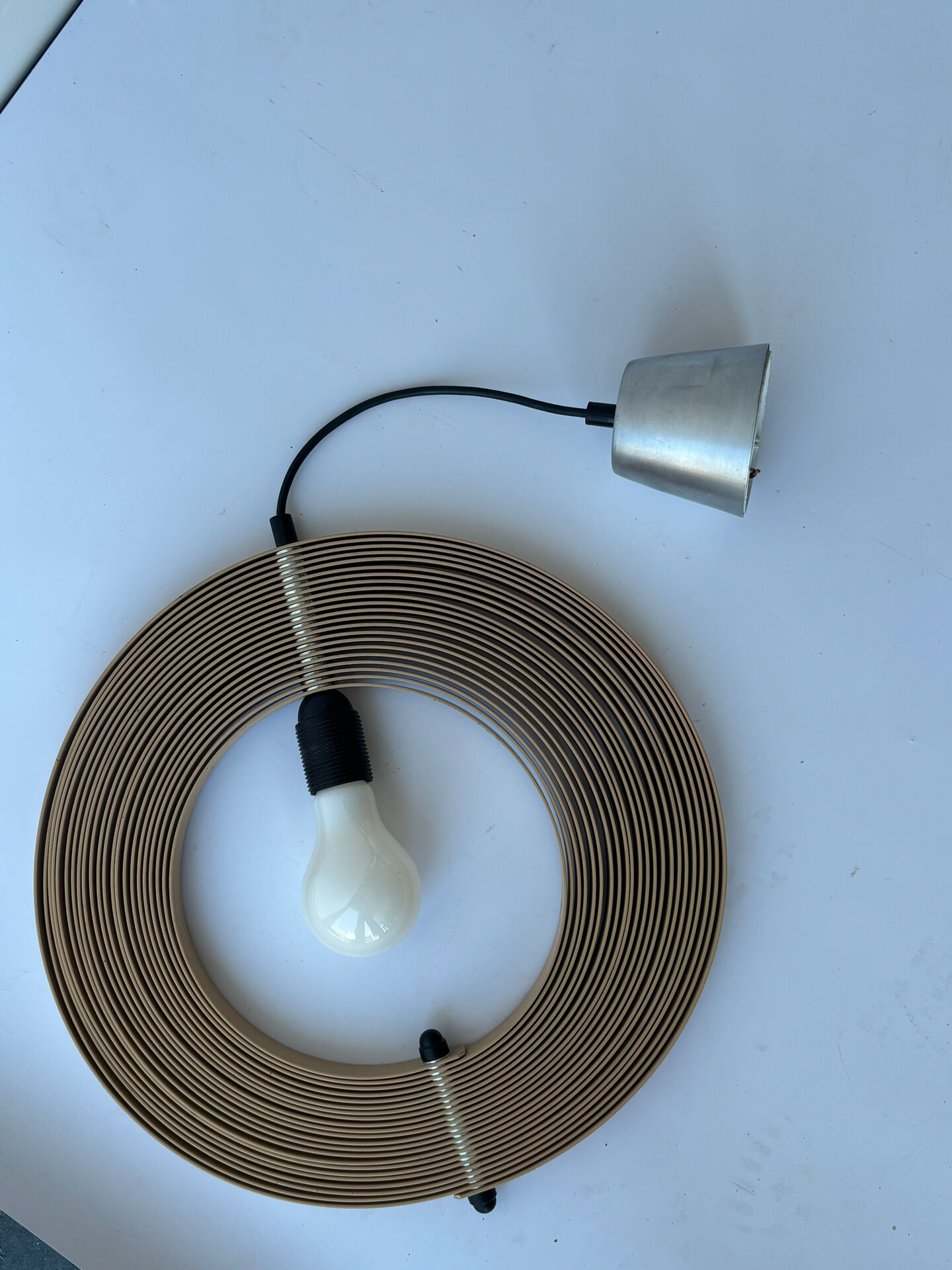 Spherical suspension, wooden slats, 1970