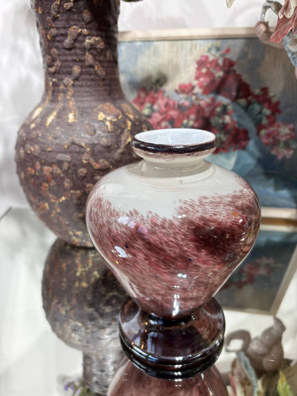 Blown glass round vase, signed Jean-Claude Novaro.