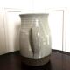 Enamelled sandstone jug signed vintage