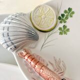 Vintage Italian majolica plates, seafood plates.