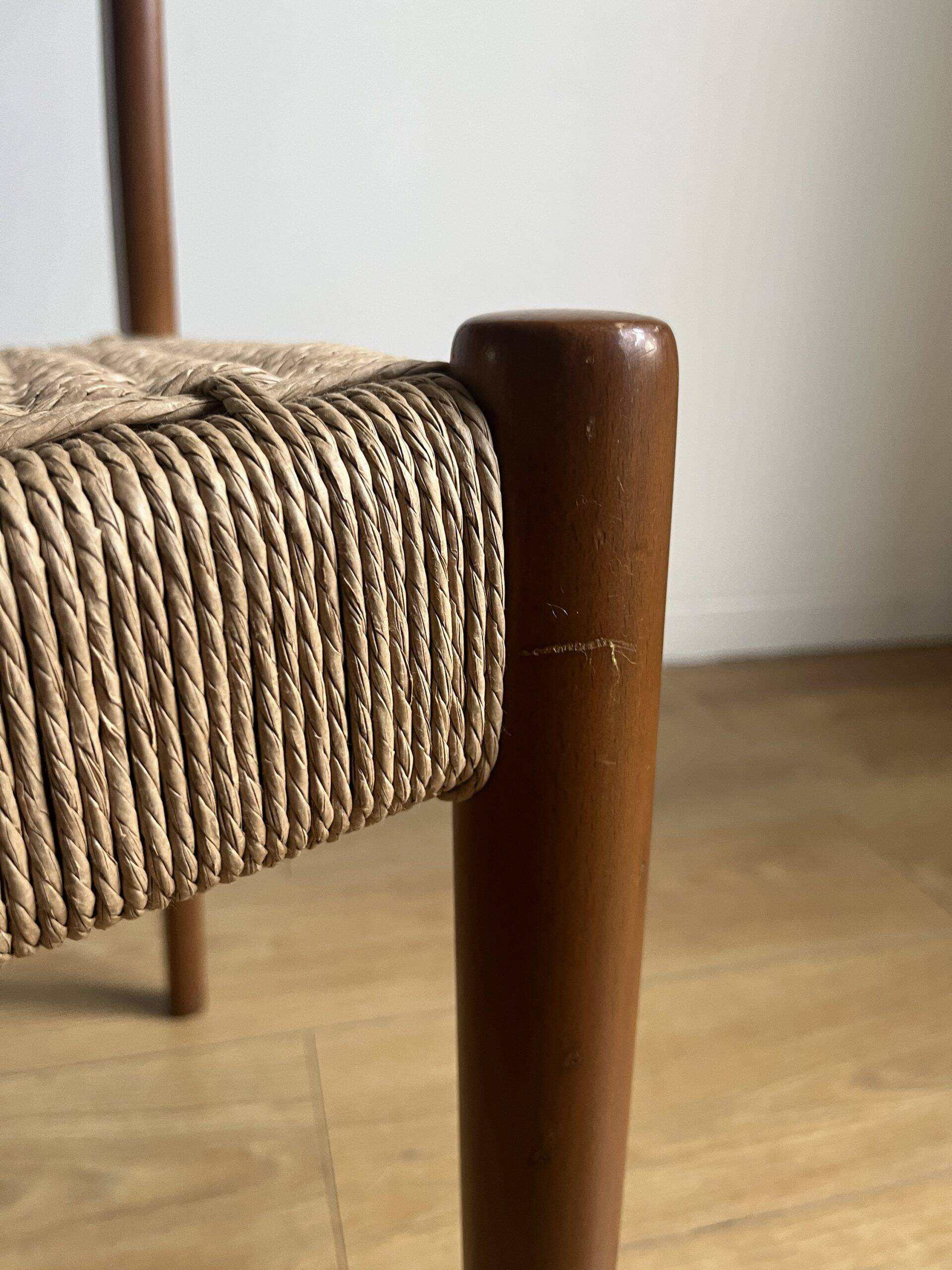 Chaise vintage en corde danoise