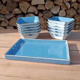 Asian set of platter and ten ramekins
