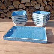 Asian set of platter and ten ramekins