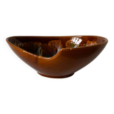 Large brown and colored ceramic bowl, design, 1970