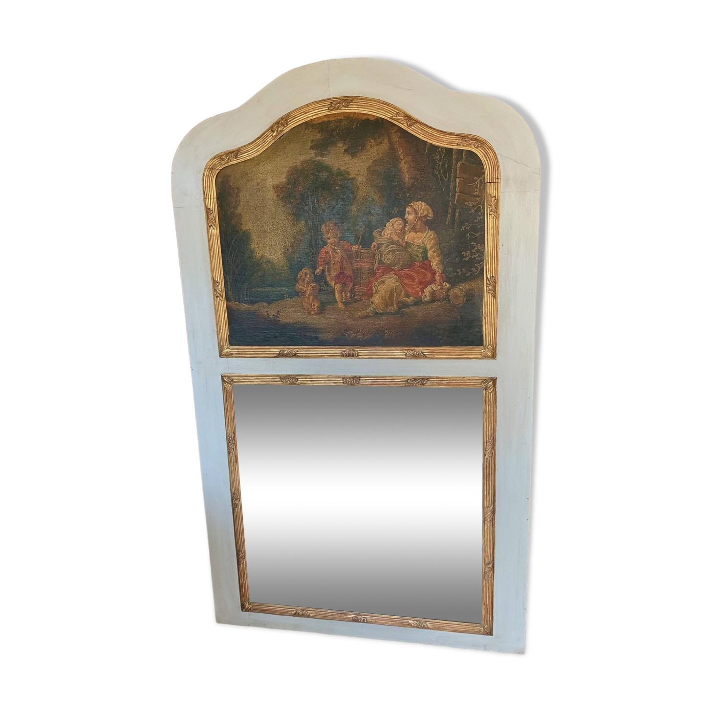 TRUMEAU Louis XVI, Large Model, in gilded wood from the 19th century