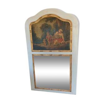 TRUMEAU Louis XVI, Large Model, in gilded wood from the 19th century